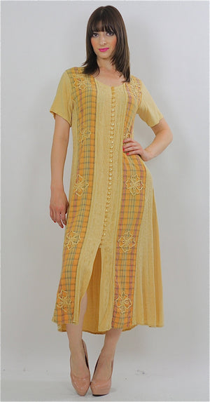 yellow ankle length dress