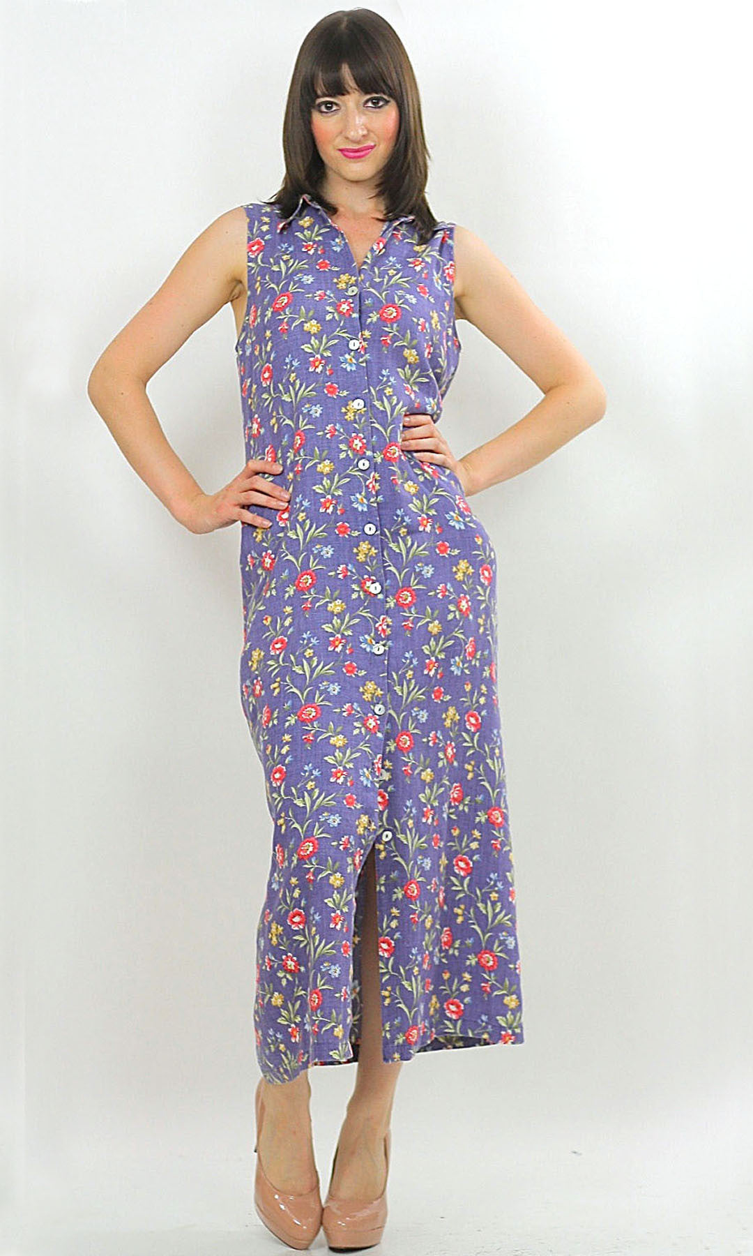 90s floral maxi dress