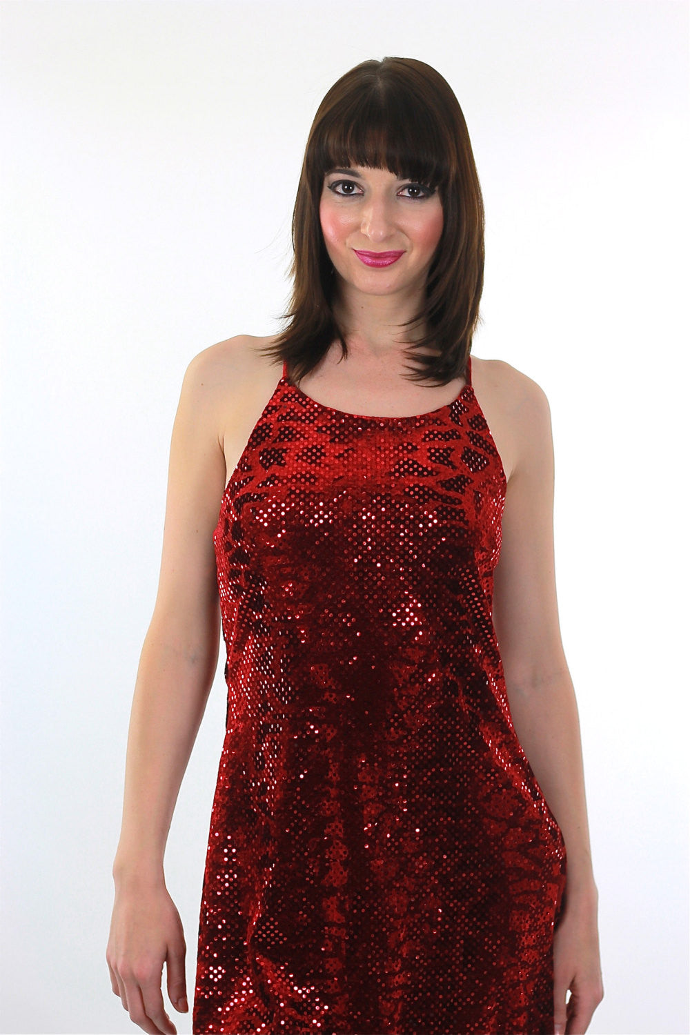 red disco dress