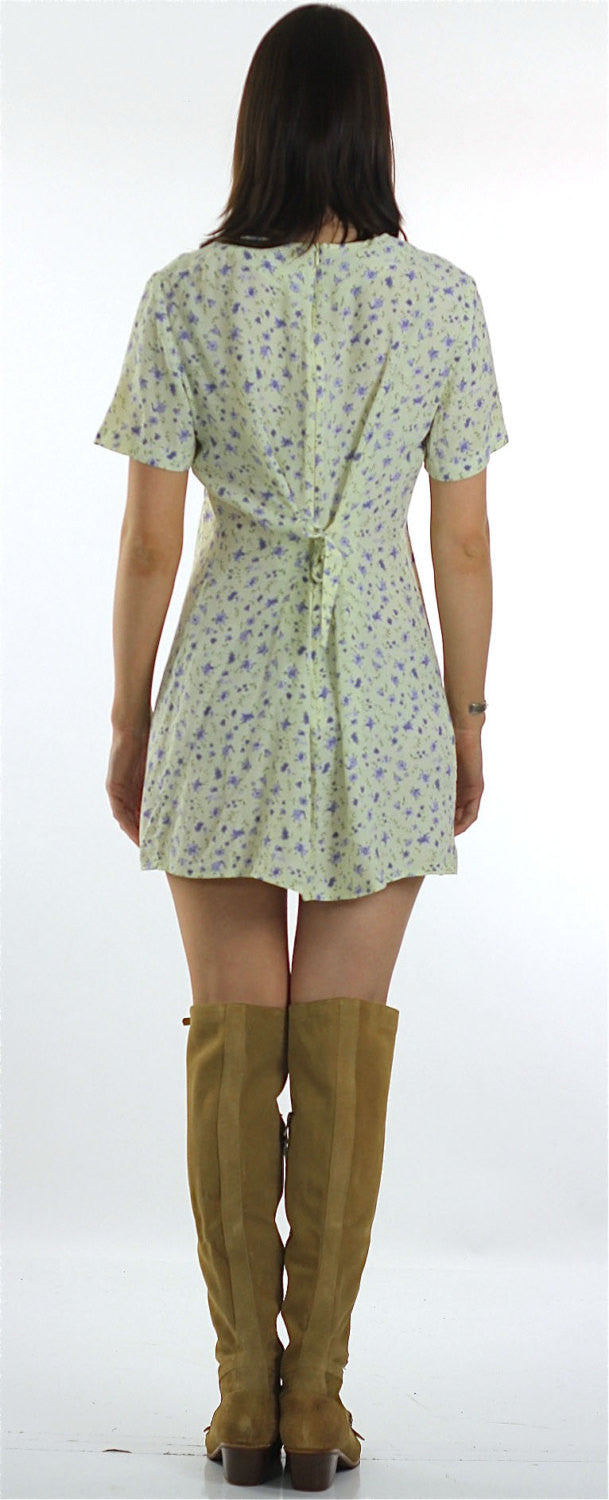 Authentic Vintage 90s Grunge Floral Mini Dress Short