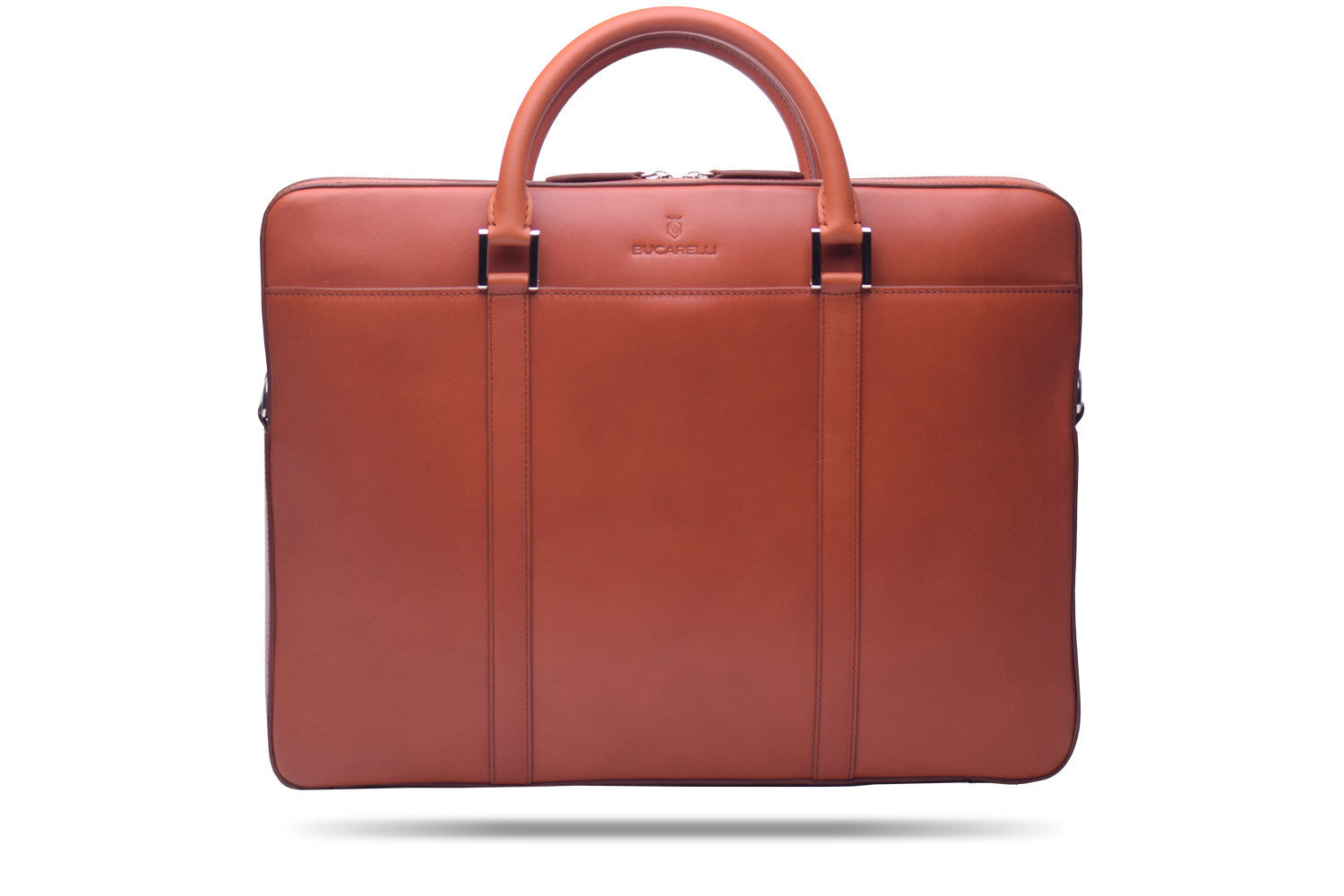 New Genicci Men's Falcon Cognac Leather Convertible Briefcase