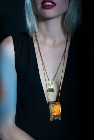 Squall Fringe Hammered Brass Necklace
