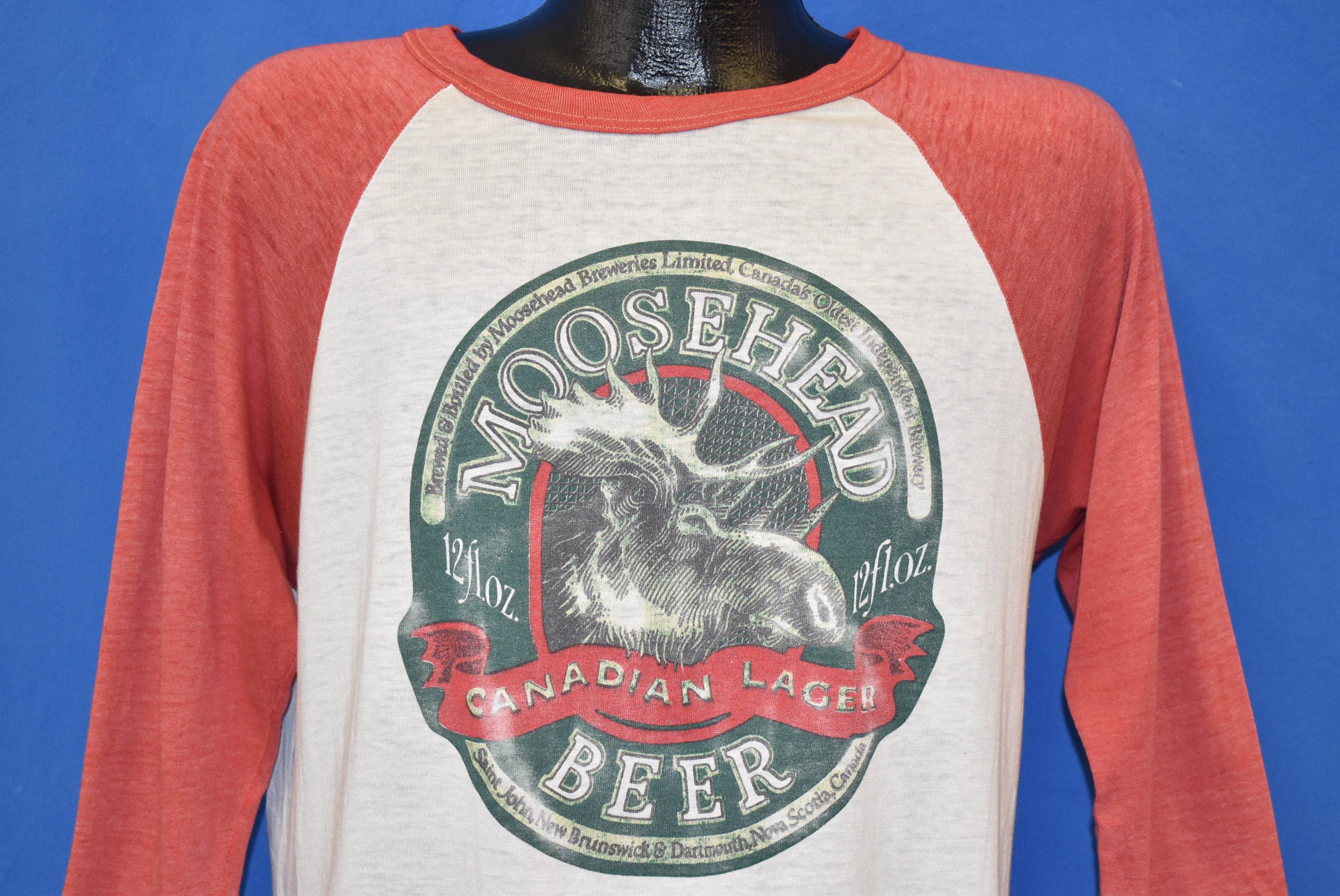 80s Moosehead Canadian Lager Raglan t-shirt Large - The Captains Vintage