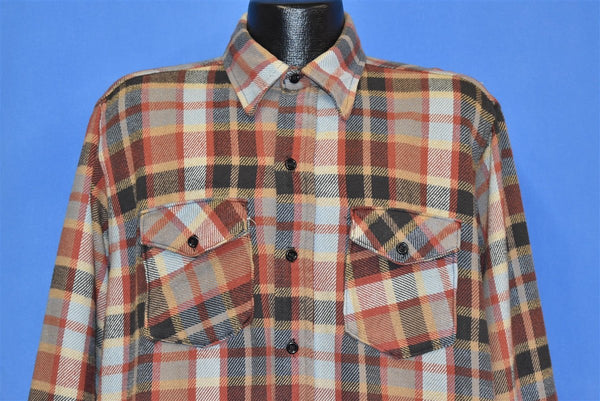 80s Five Brother Flannel Red Green Plaid Shirt Large – The