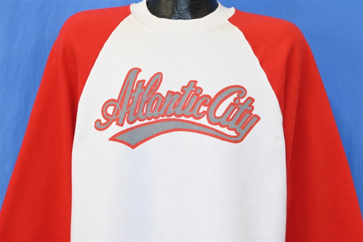 80s Atlantic City New Jersey Shore Raglan Sweatshirt Large