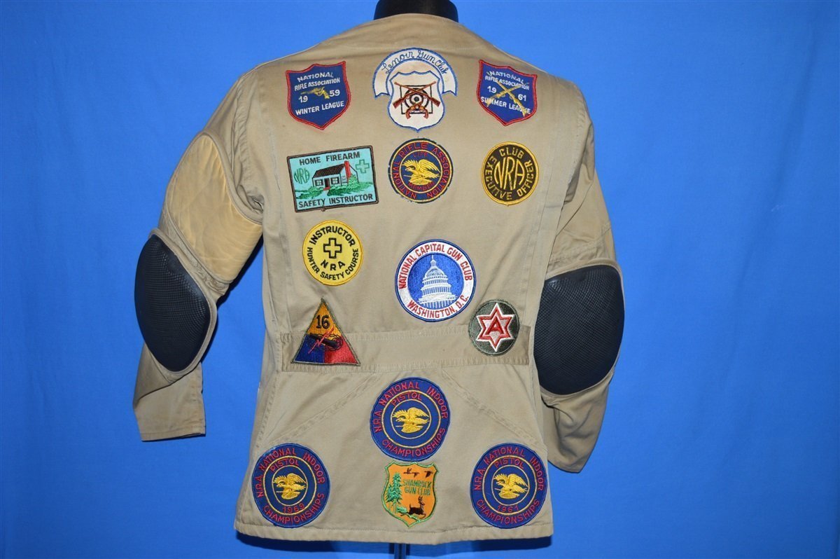 50s NRA Shooting Gun Club Patches Hunting Jacket Medium