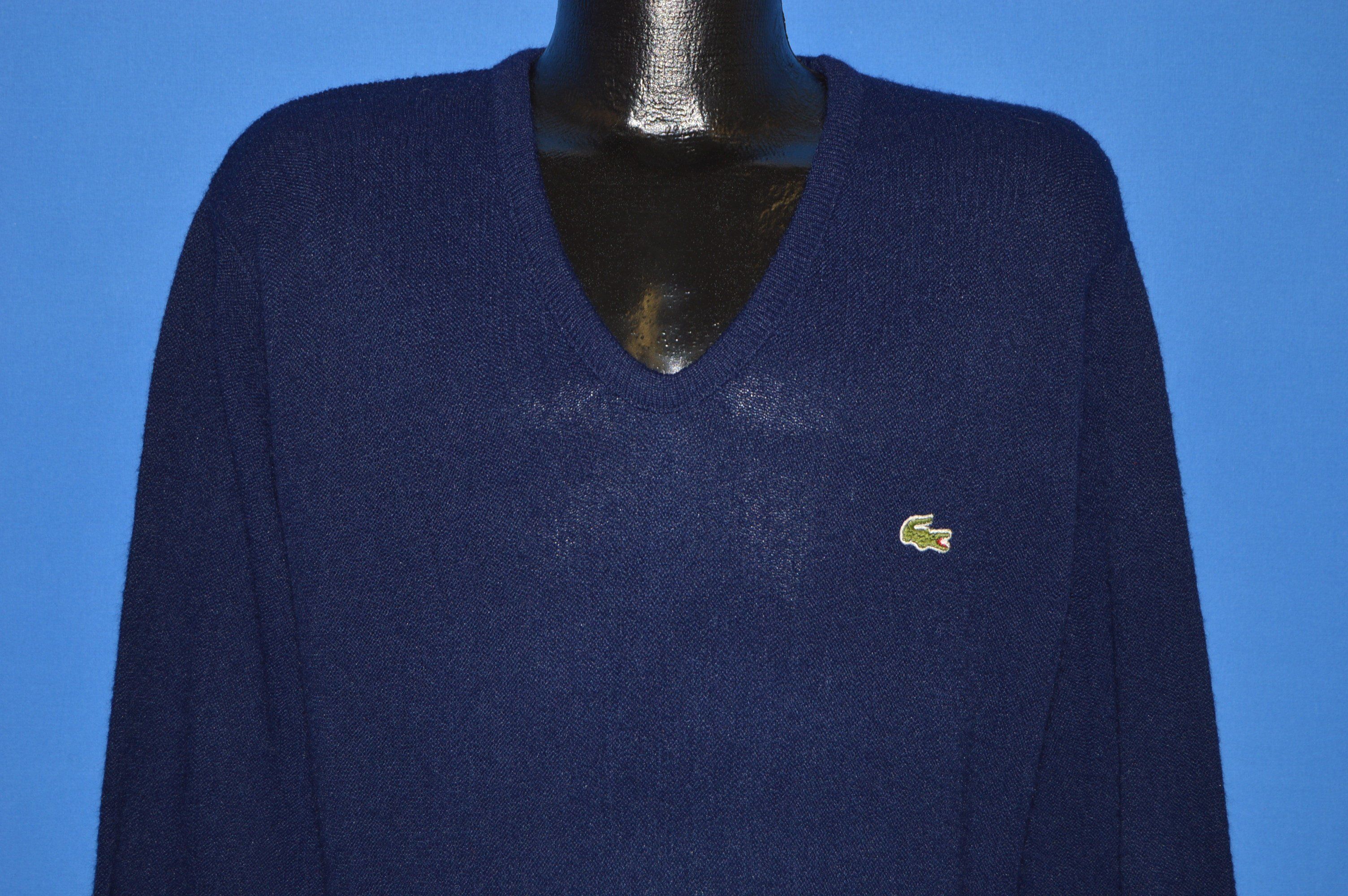 80s Blue Izod Lacoste Pullover Sweater Medium - The Captains Vintage