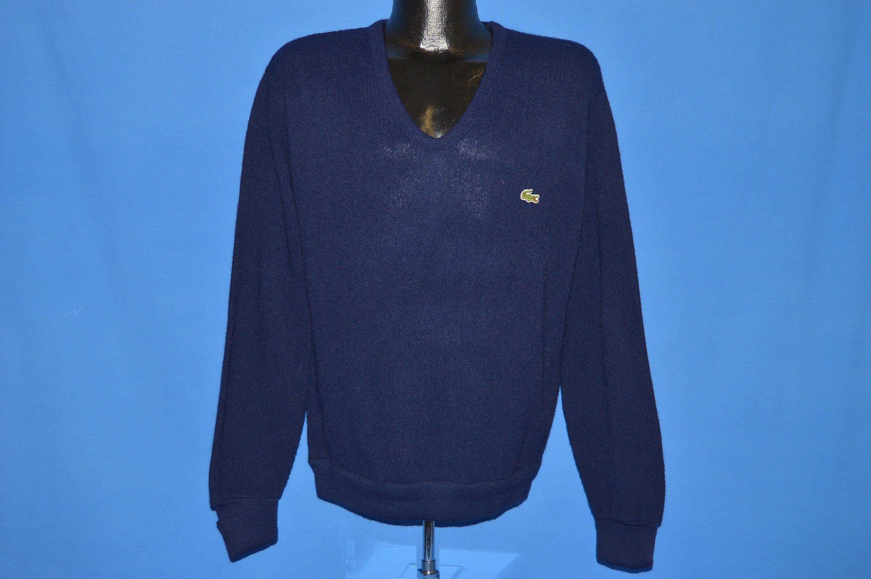 80s Blue Izod Lacoste Pullover Sweater Medium - The Captains Vintage