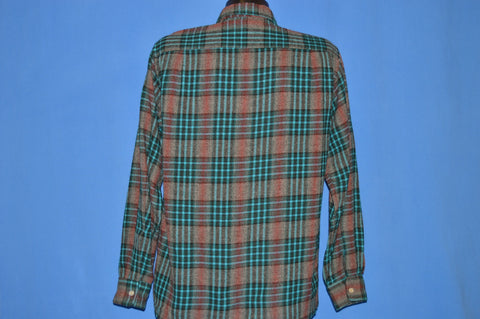 50s Penney's Towncraft Shadow Plaid Wool Shirt Medium