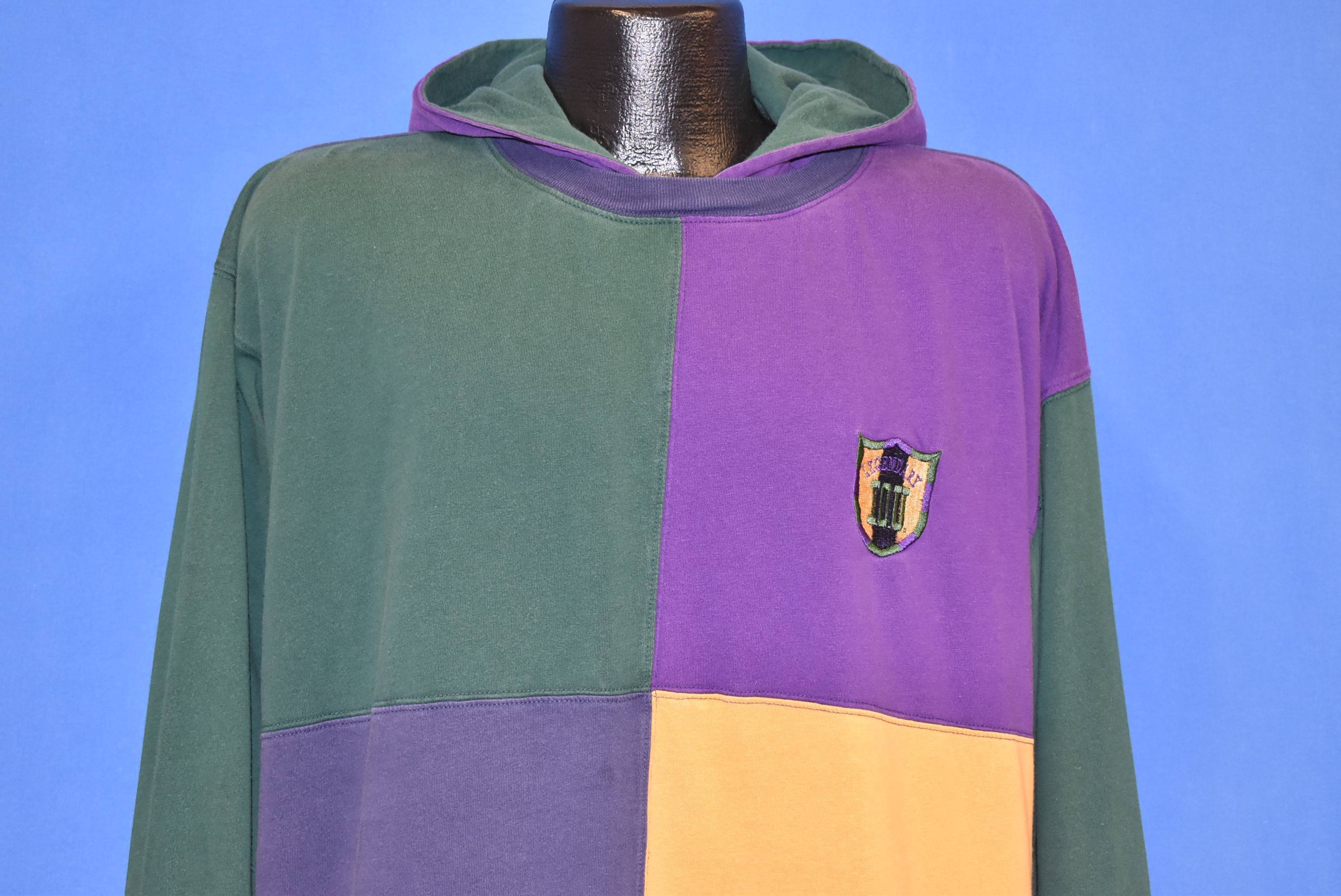 90s color block hoodie