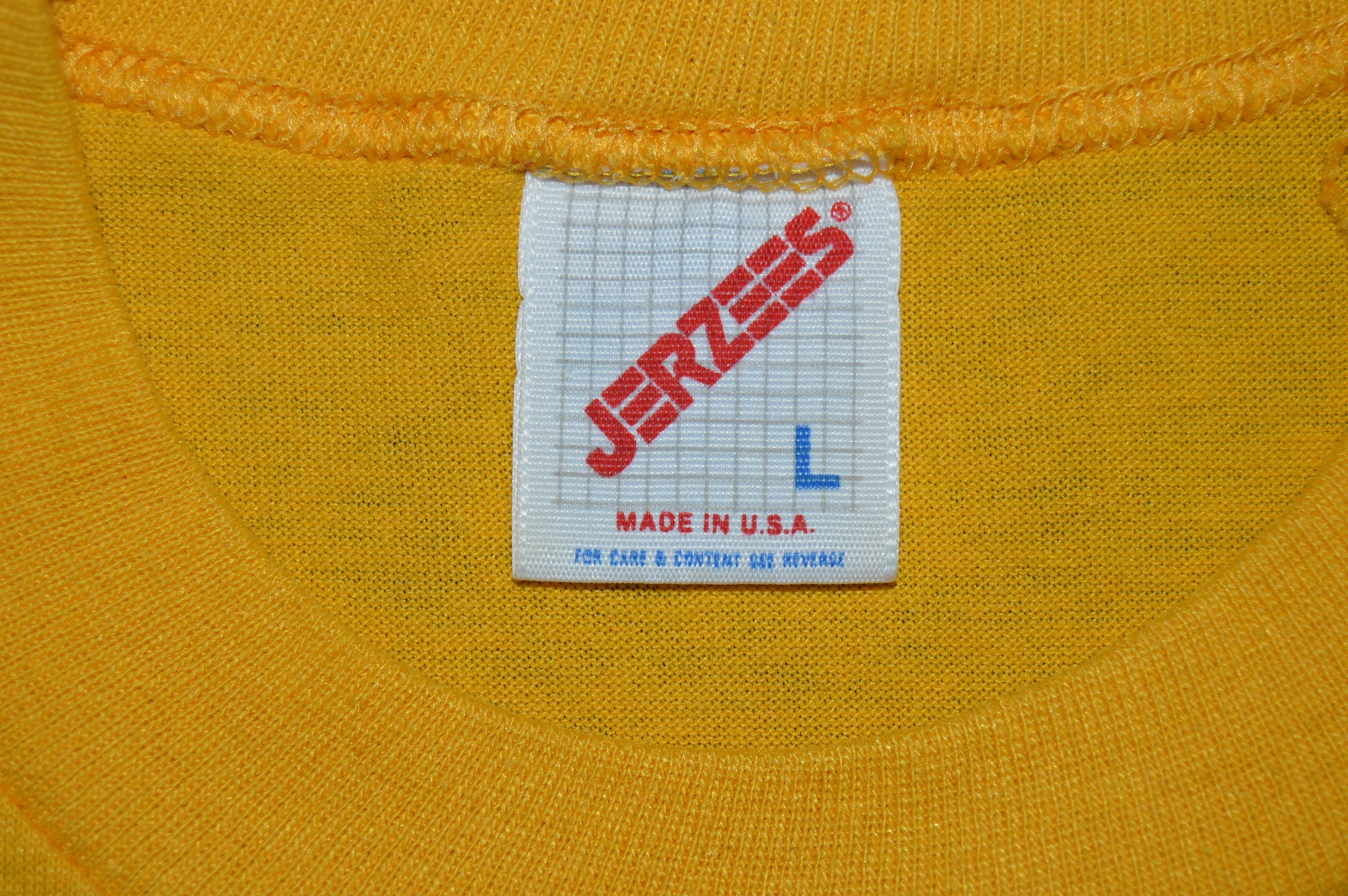 80s Jerzees Yellow Blank t-shirt Large - The Captains Vintage