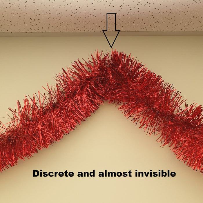 Christmas Tinsel Hanging Decoration Kit Transparent And Removable Pack Of 200