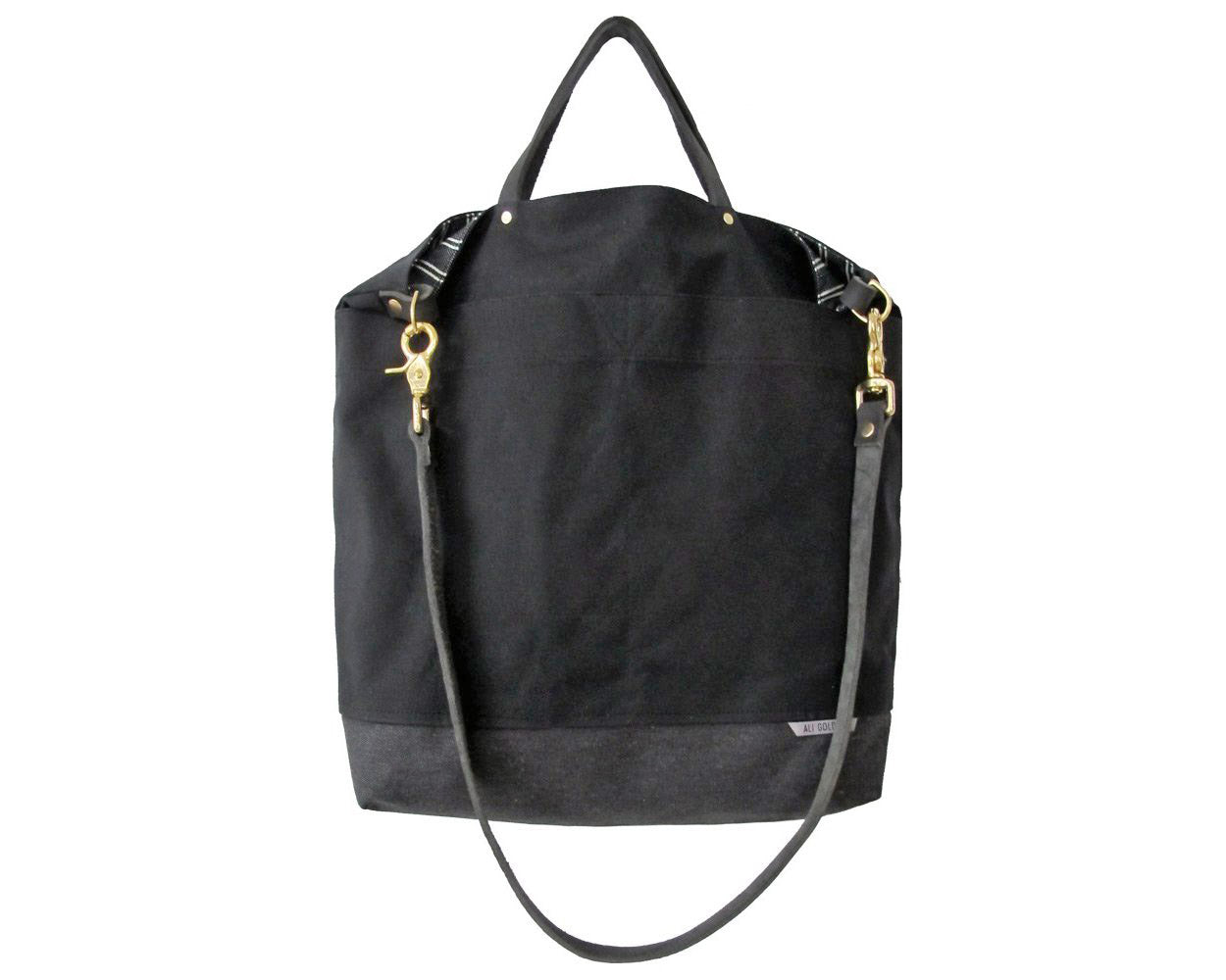 Ali Golden | Black + Black Stripe Reversible Bag | Firecracker