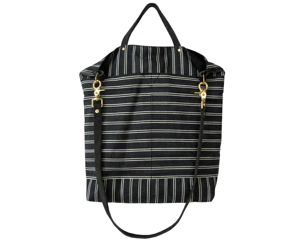 Ali Golden | Black + Black Stripe Reversible Bag | Firecracker