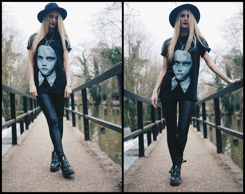 Style Blogger Sophie in Leggsington Faux Leather Leggings