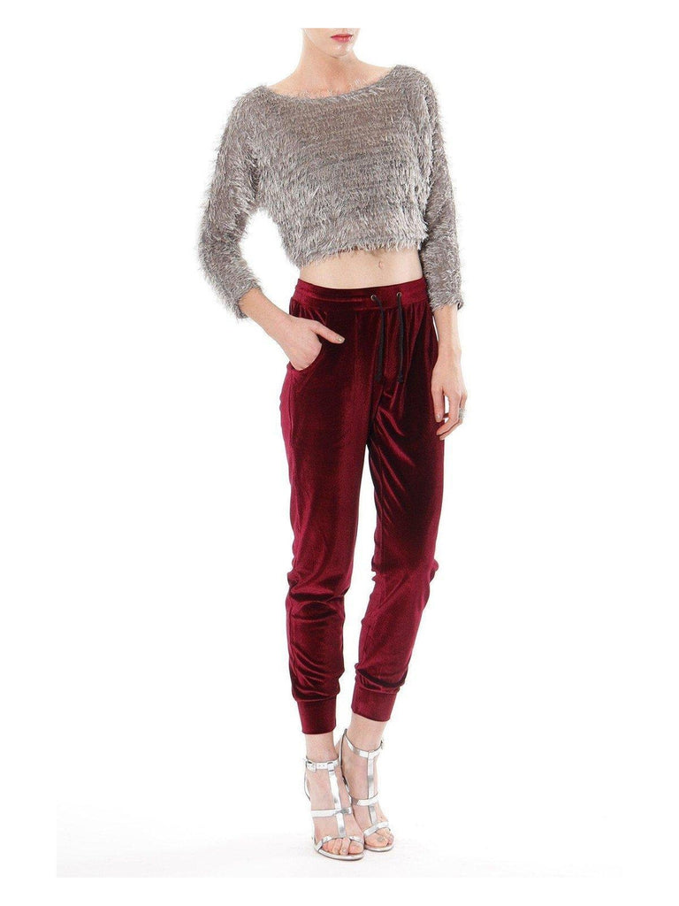 velvet jogger pants