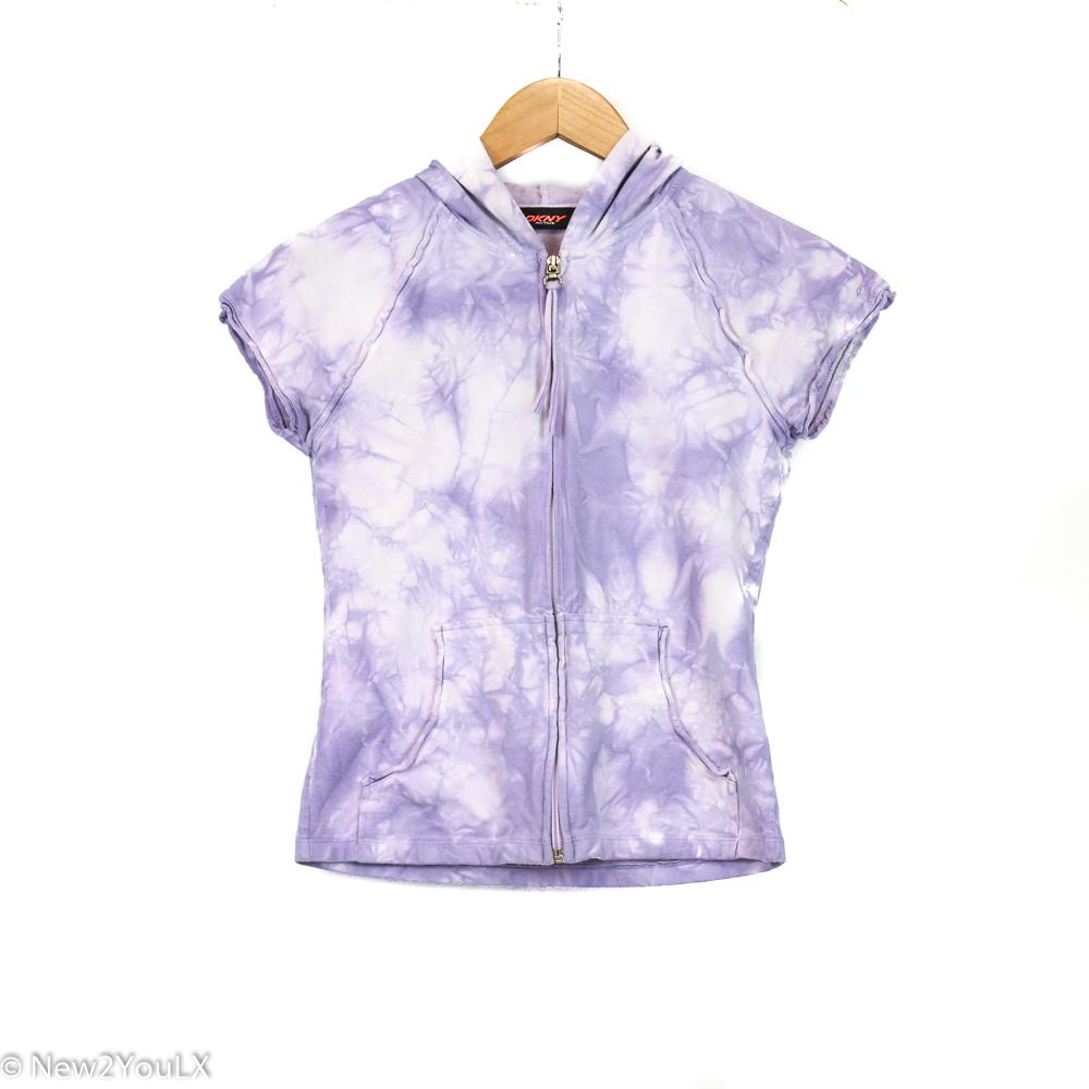 purple short sleeve hoodie