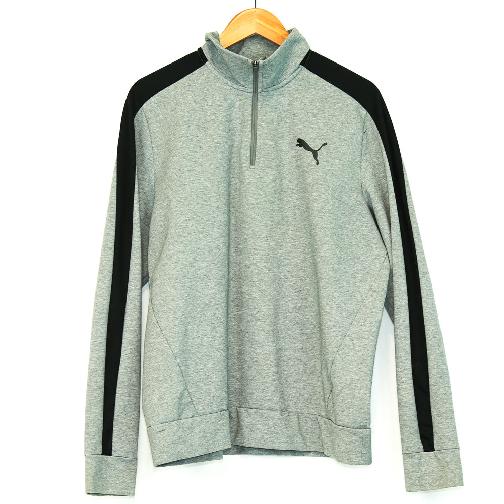 Puma Grey Half Zip Pullover Sweater