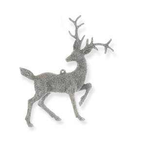 
            
                Load image into Gallery viewer, Silver Sparkle Stag Ornament
            
        