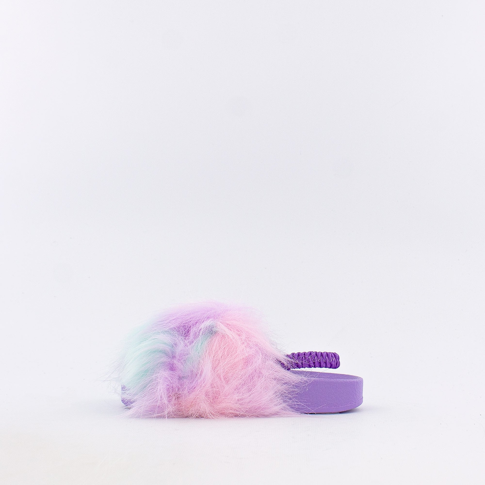Rasolli Faux Fur Purple Slides (Infant/Toddler)