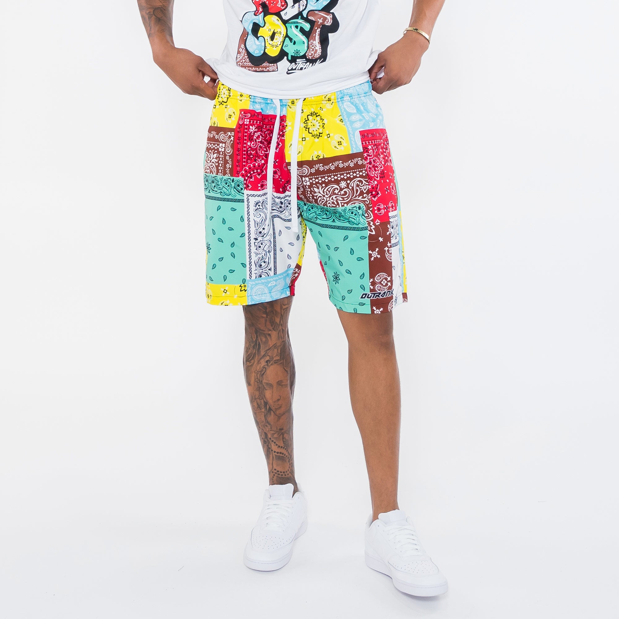 Outrank Nylon Paisley Patch Shorts