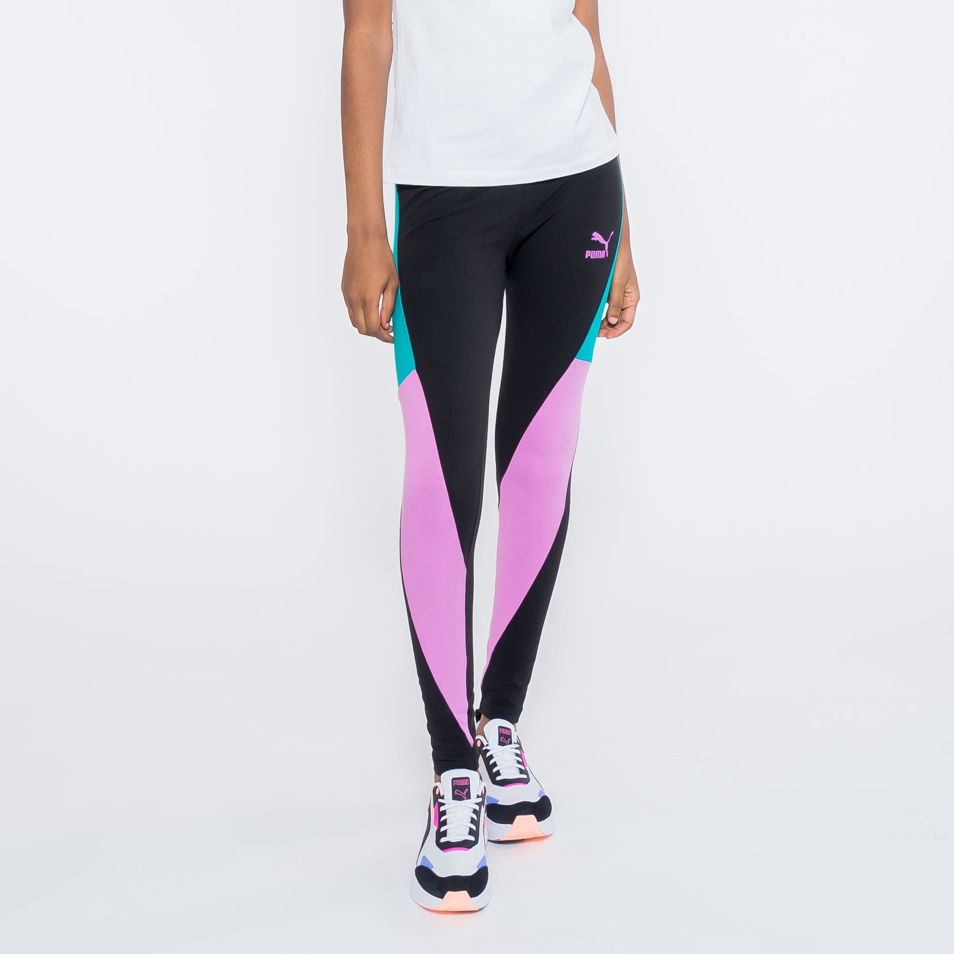 PUMA Lava Colorblock Logo Leggings