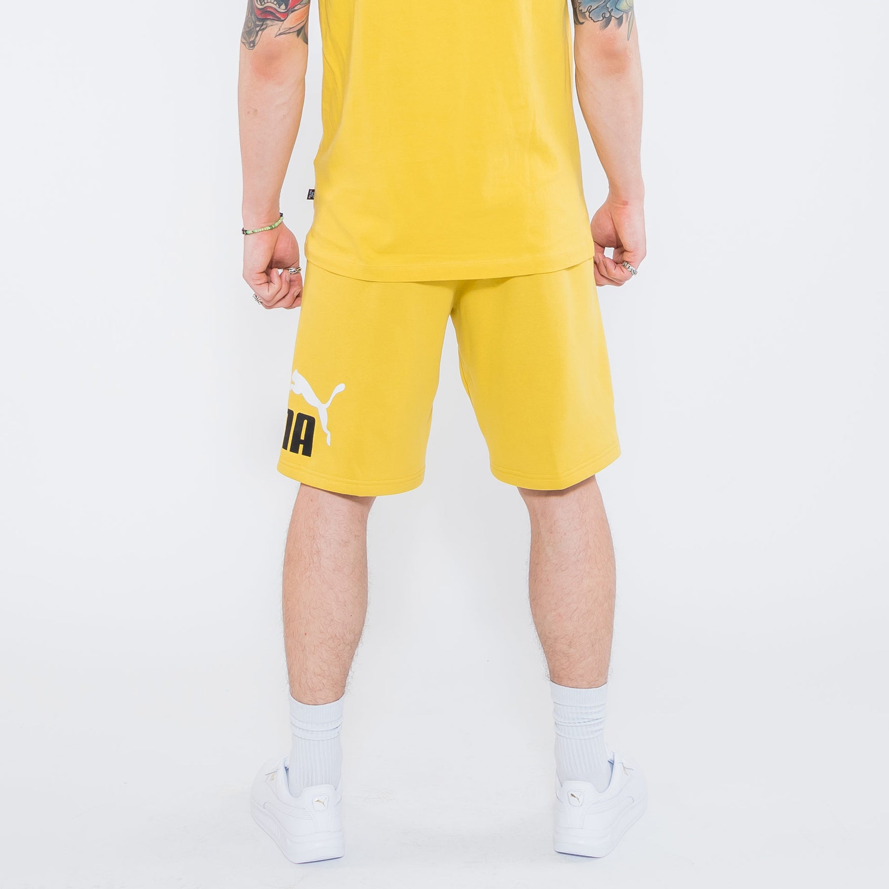 puma big fleece logo shorts