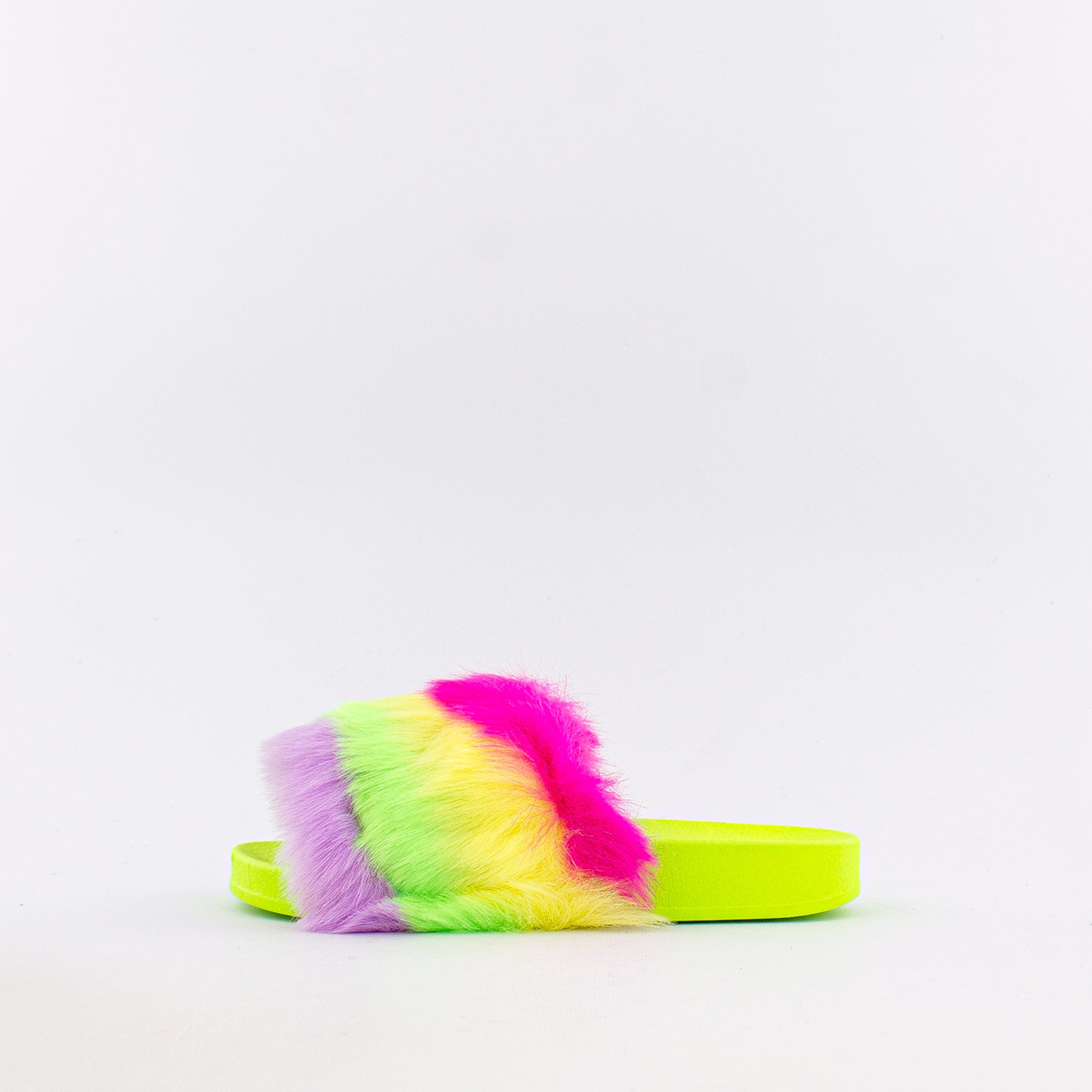 Rasolli Faux Fur Pink Slides (Lil' Kids)