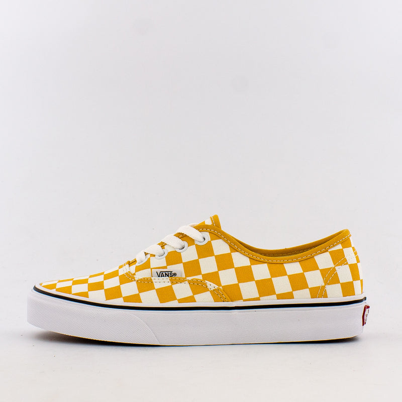 yellow checkerboard vans authentic