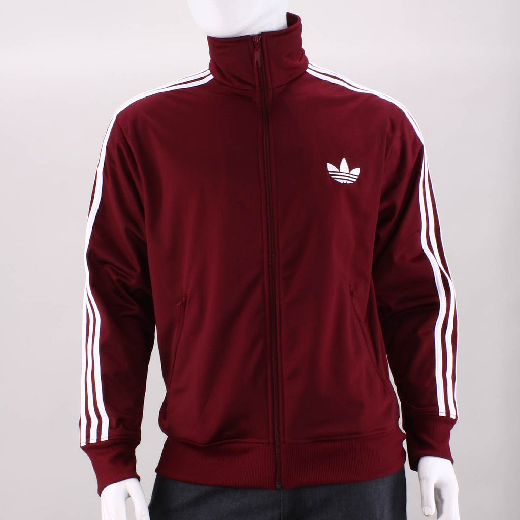 maroon adidas firebird track jacket