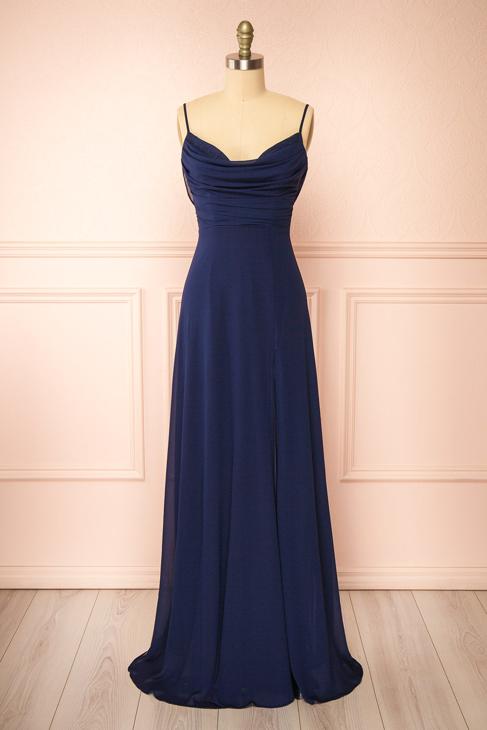 Kieran Navy | A-Line Maxi Dress w/ Lace - Boutique 1861 product image