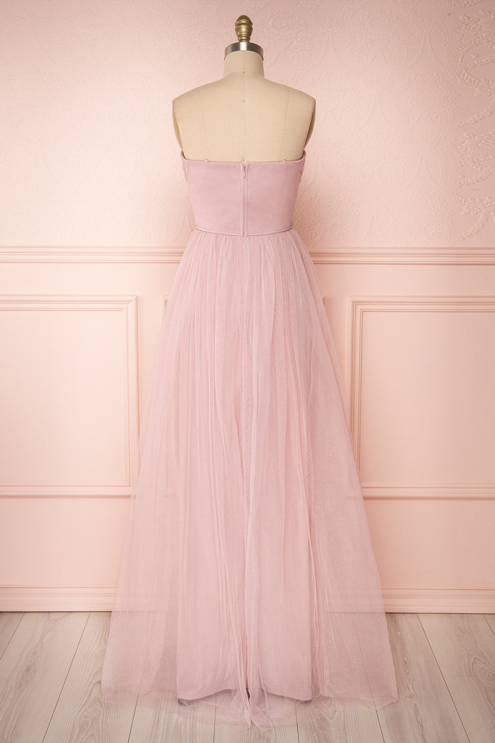 dusty pink long dress