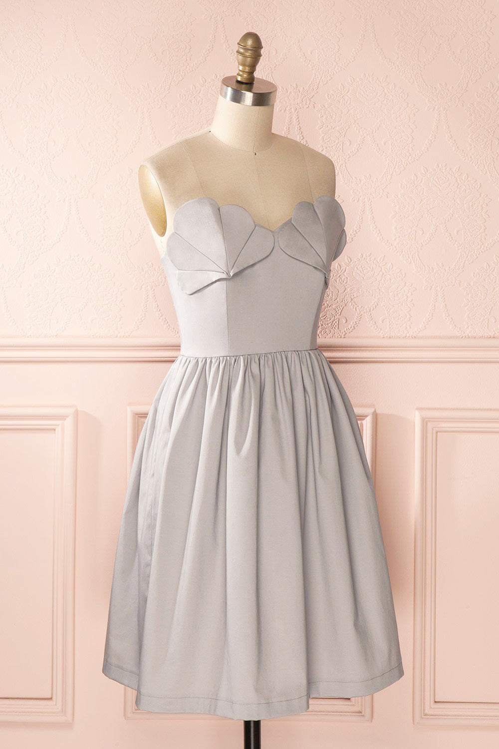 Ariel Lune - Light grey sea shell bustier dress