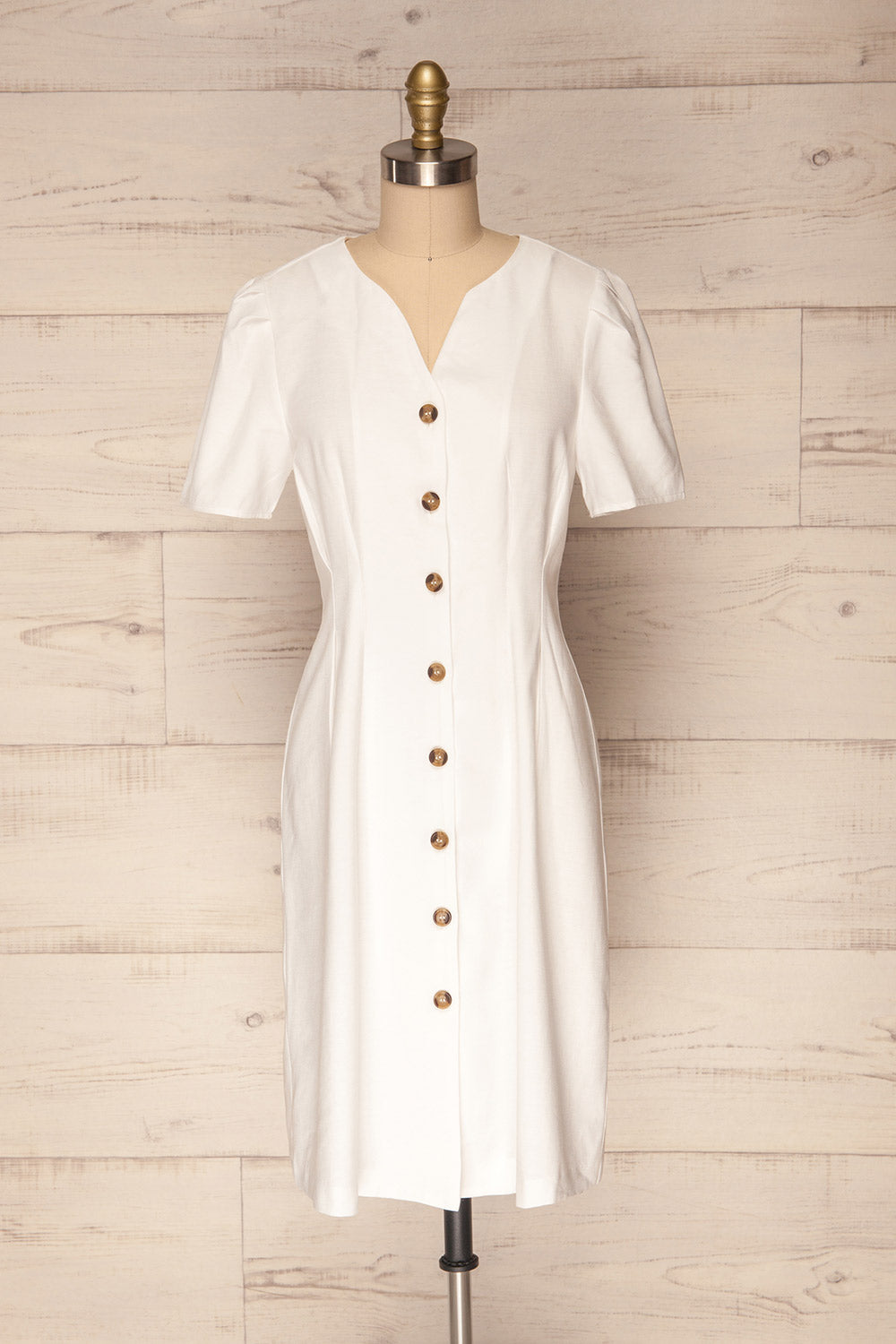 white fitted summer dress