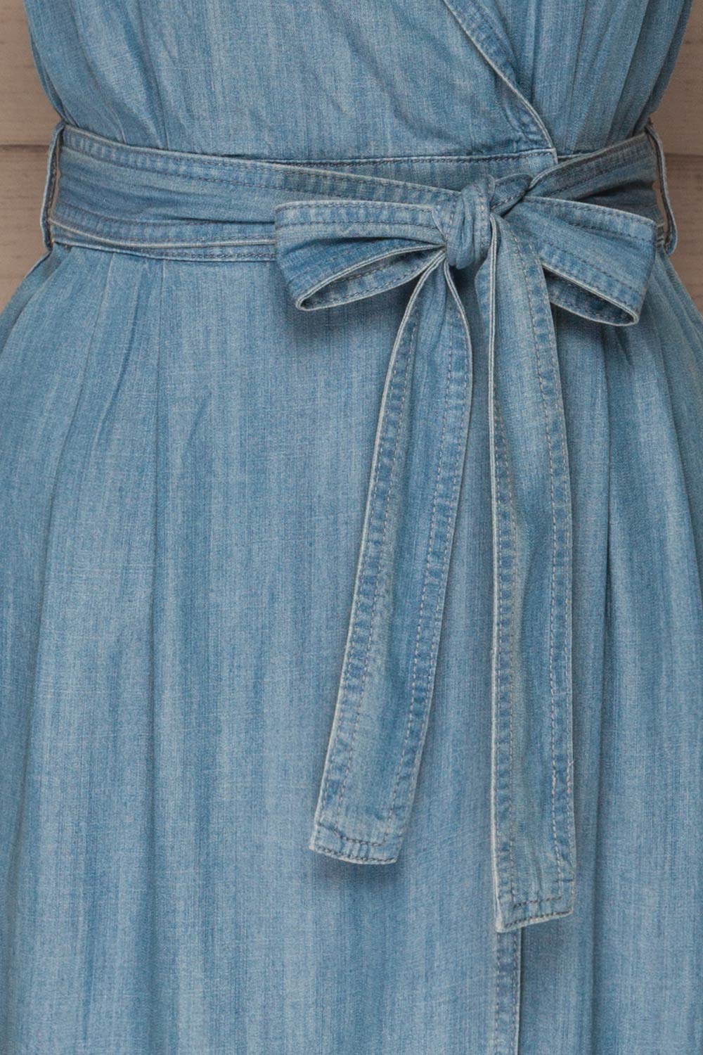 blue jean wrap dress