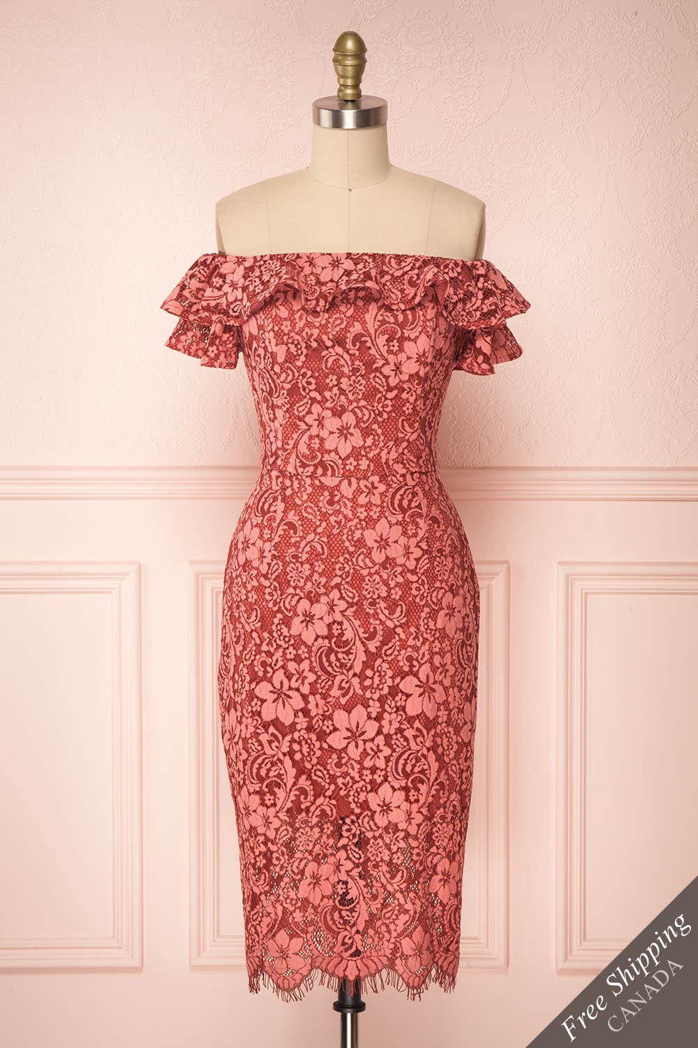 pink lace dress canada