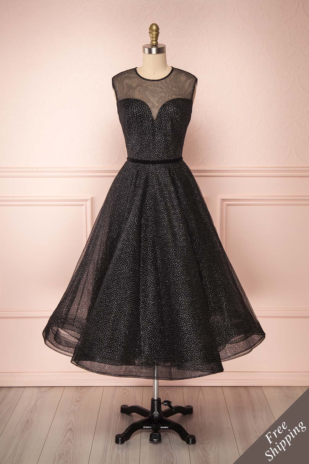 black glitter party dress