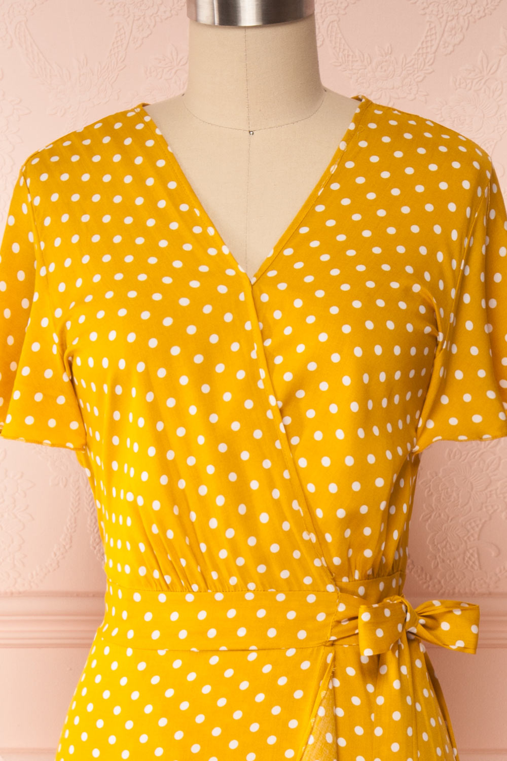 Millicent Yellow & White Polka Dot Dress | Boutique 1861