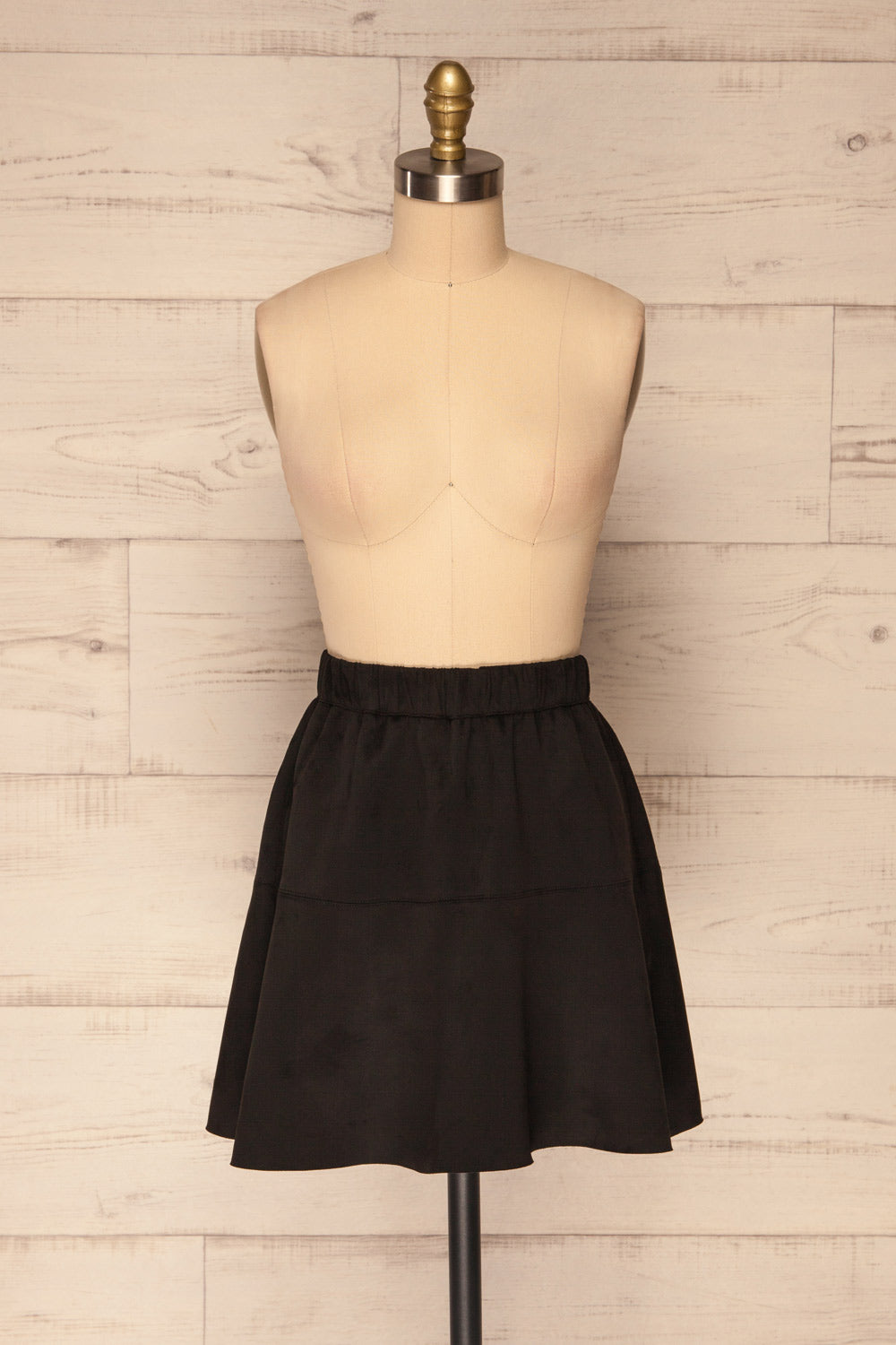 short black suede skirt