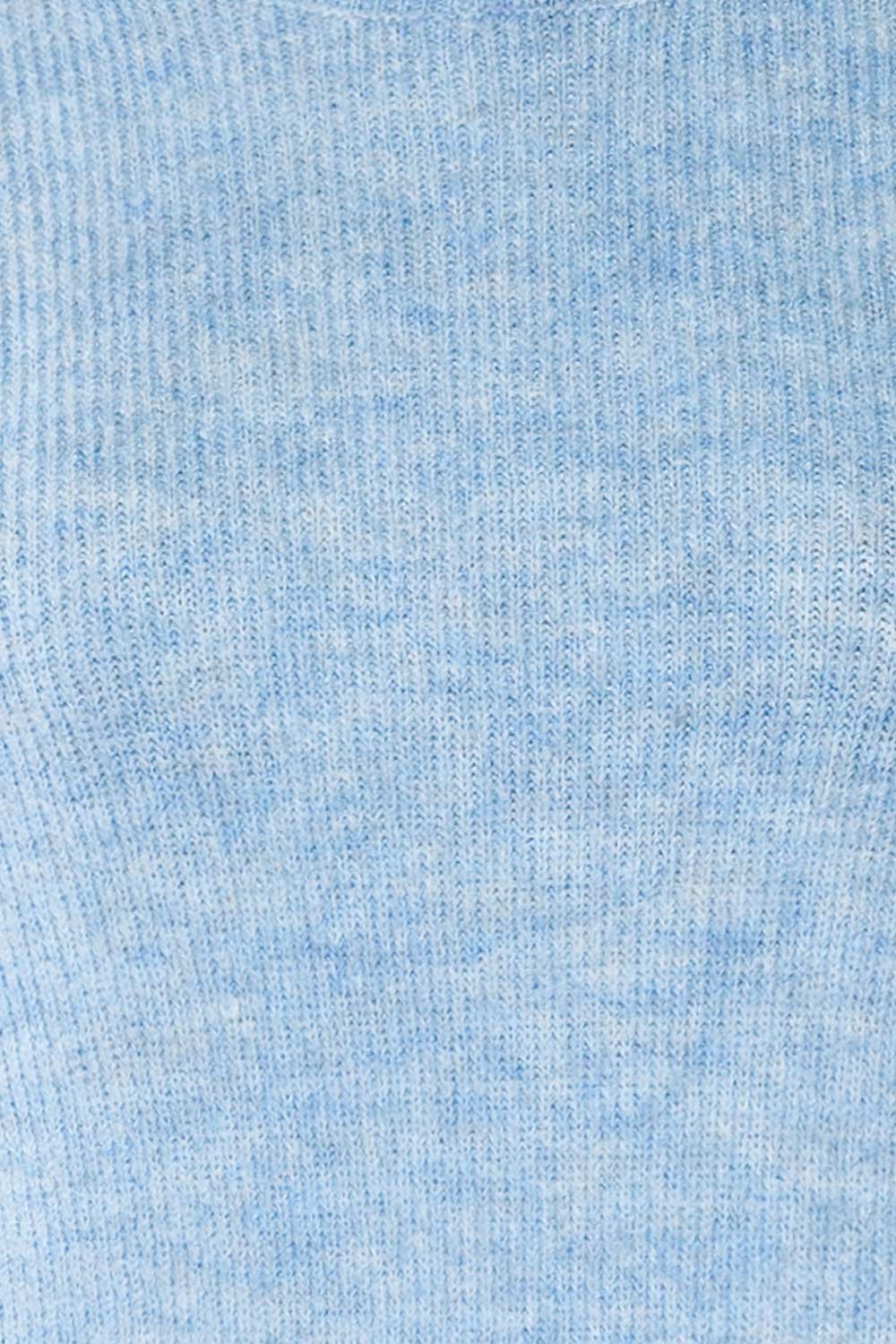 Polikh Blue Puffy Sleeve Knit Top | La petite garçonne