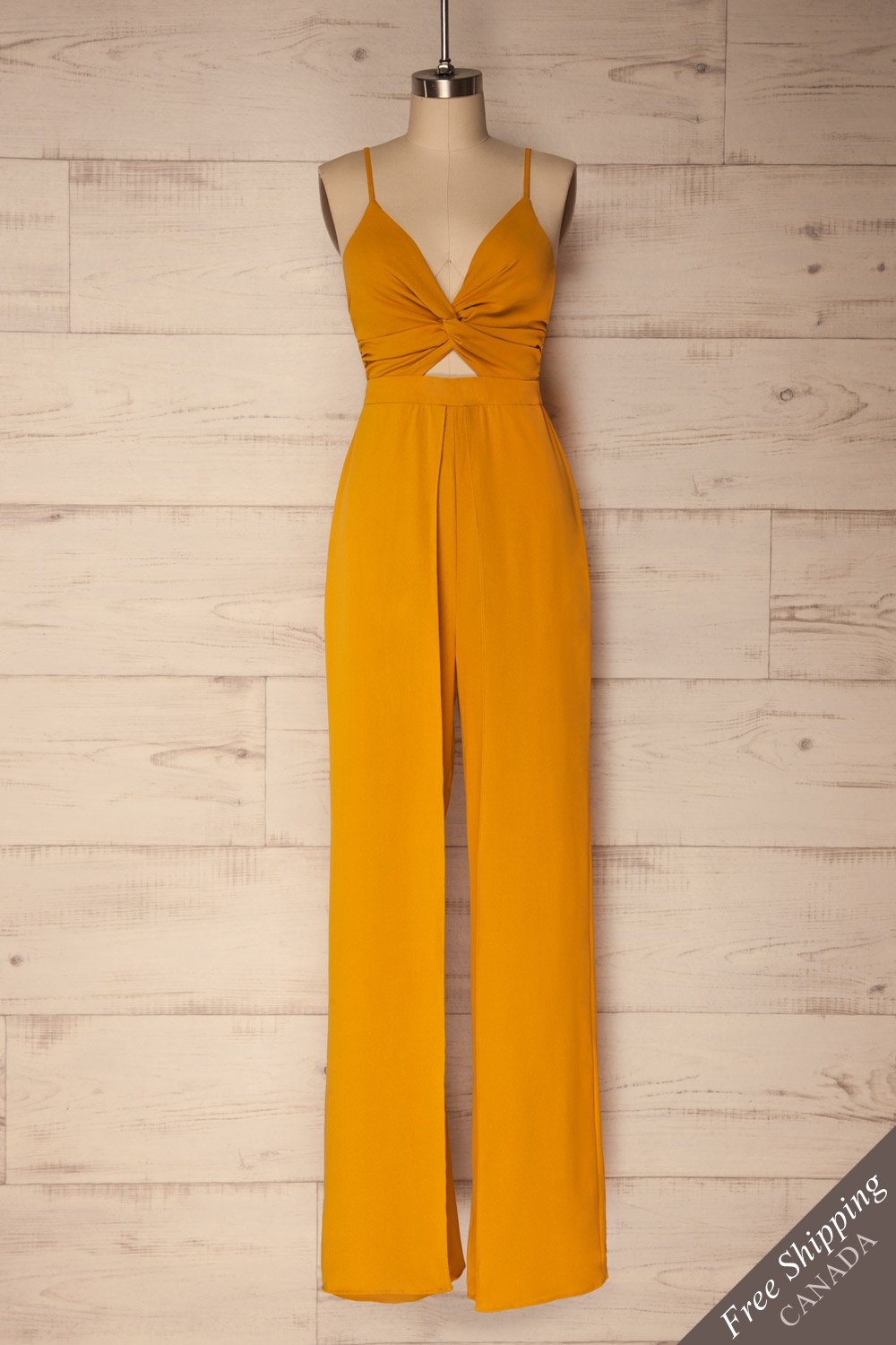 yellow petite jumpsuit