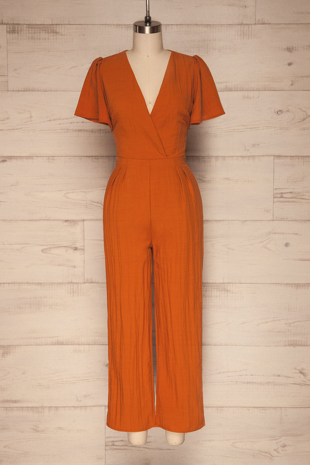 short sleeve orange jumpsuit