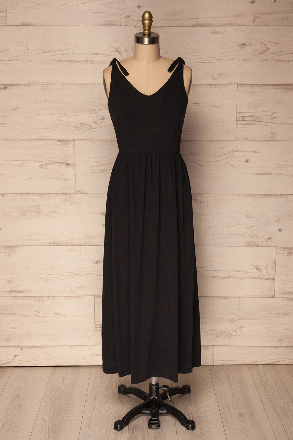 Terca Smoke Black Jersey A-Line Midi Dress | La Petite Garçonne