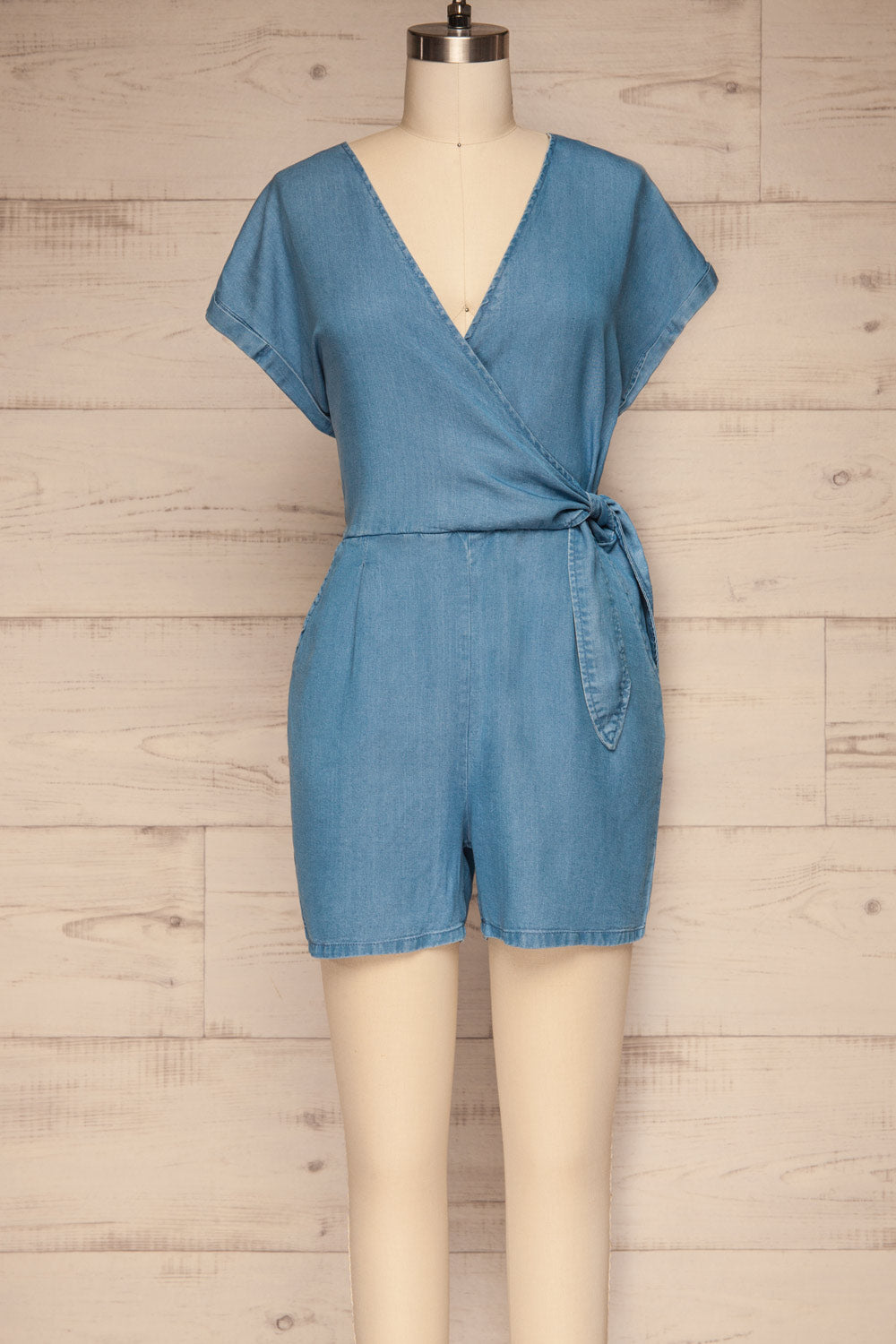 blue short romper