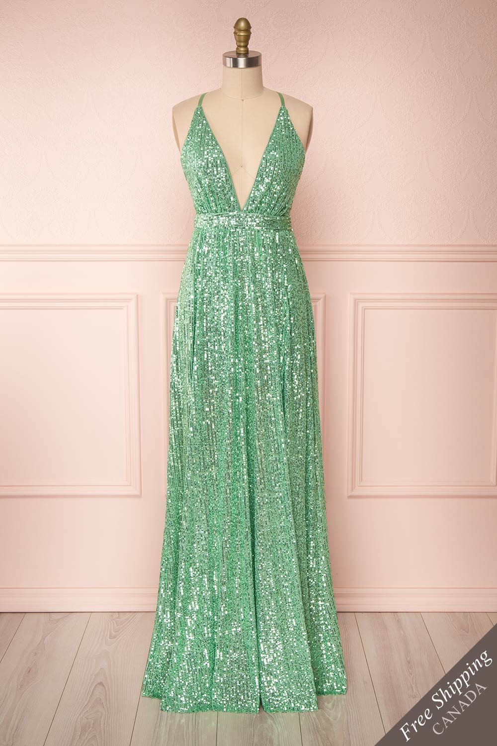 green sequin maxi