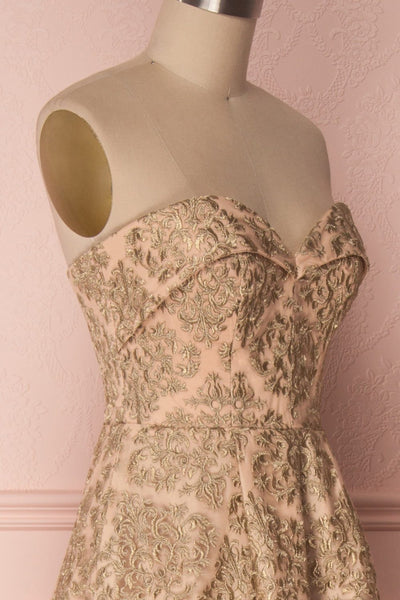 Ziya Gold Embroidered High-Low Bustier Bridal Dress | Boudoir 1861