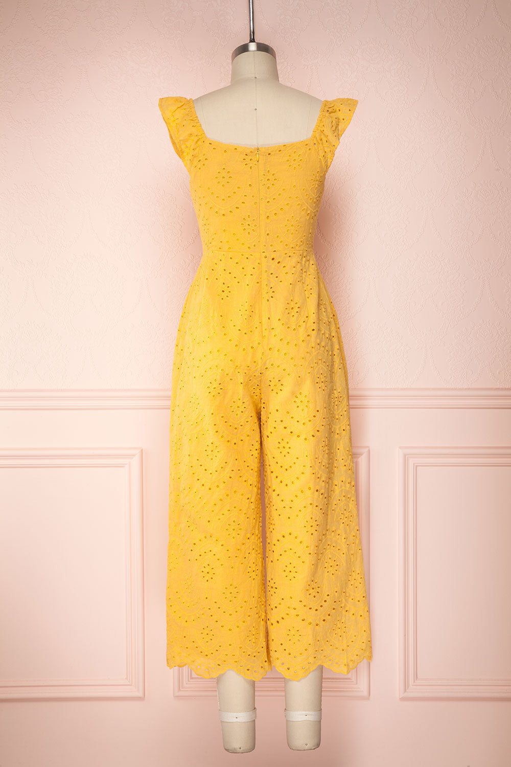 Ardfesh Yellow Embroidered Openwork Jumpsuit | Boutique 1861