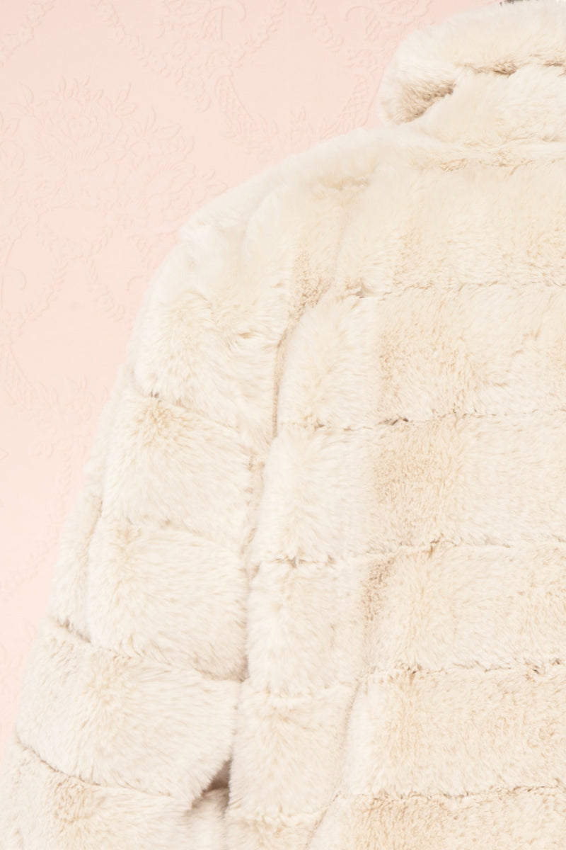 Ariana Ivory Faux Fur Cropped Jacket | Boutique 1861