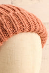 Arlon Pink Knitted Beanie with Pompom | La petite garçonne close-up