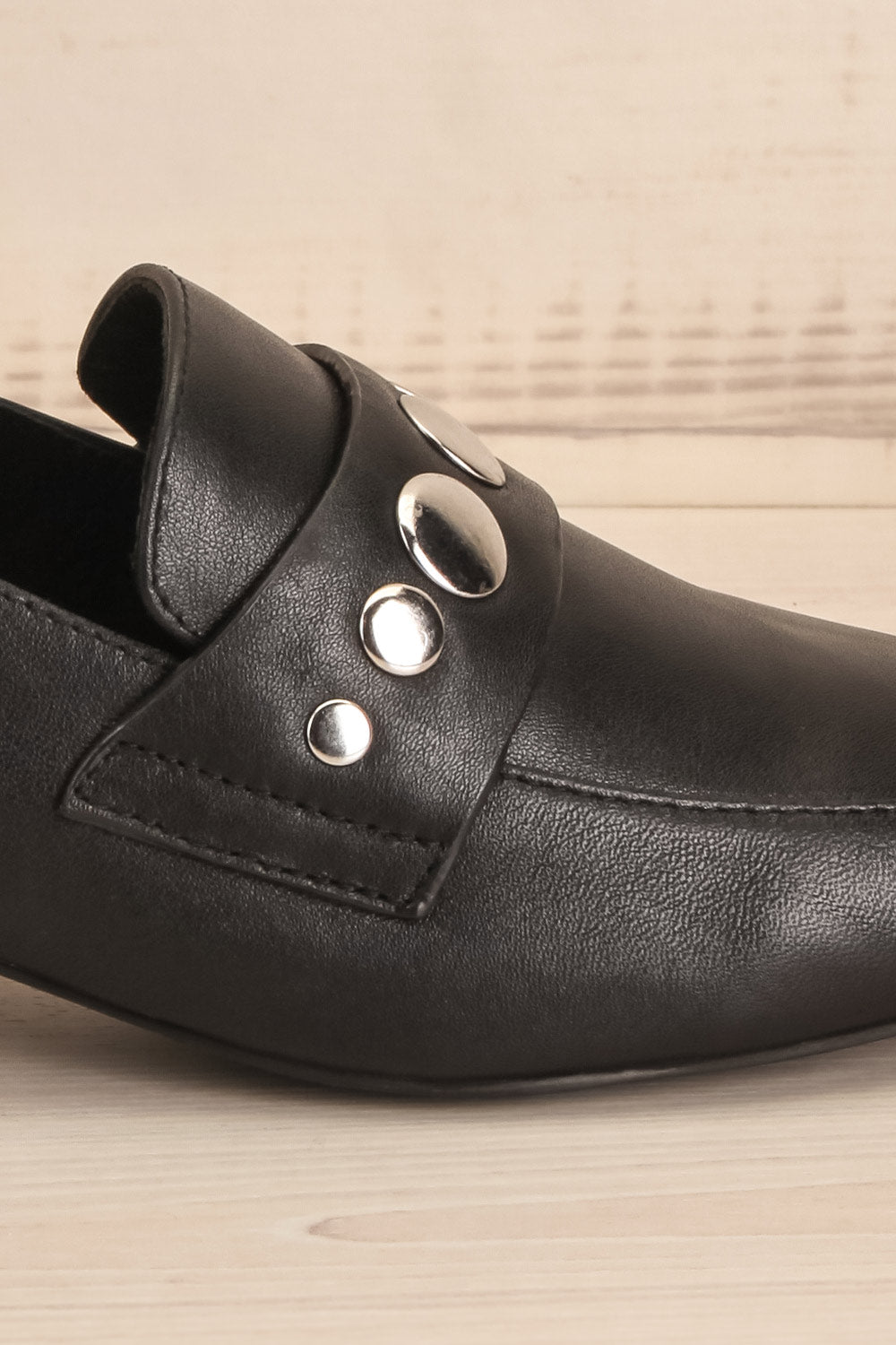 black slip on loafer